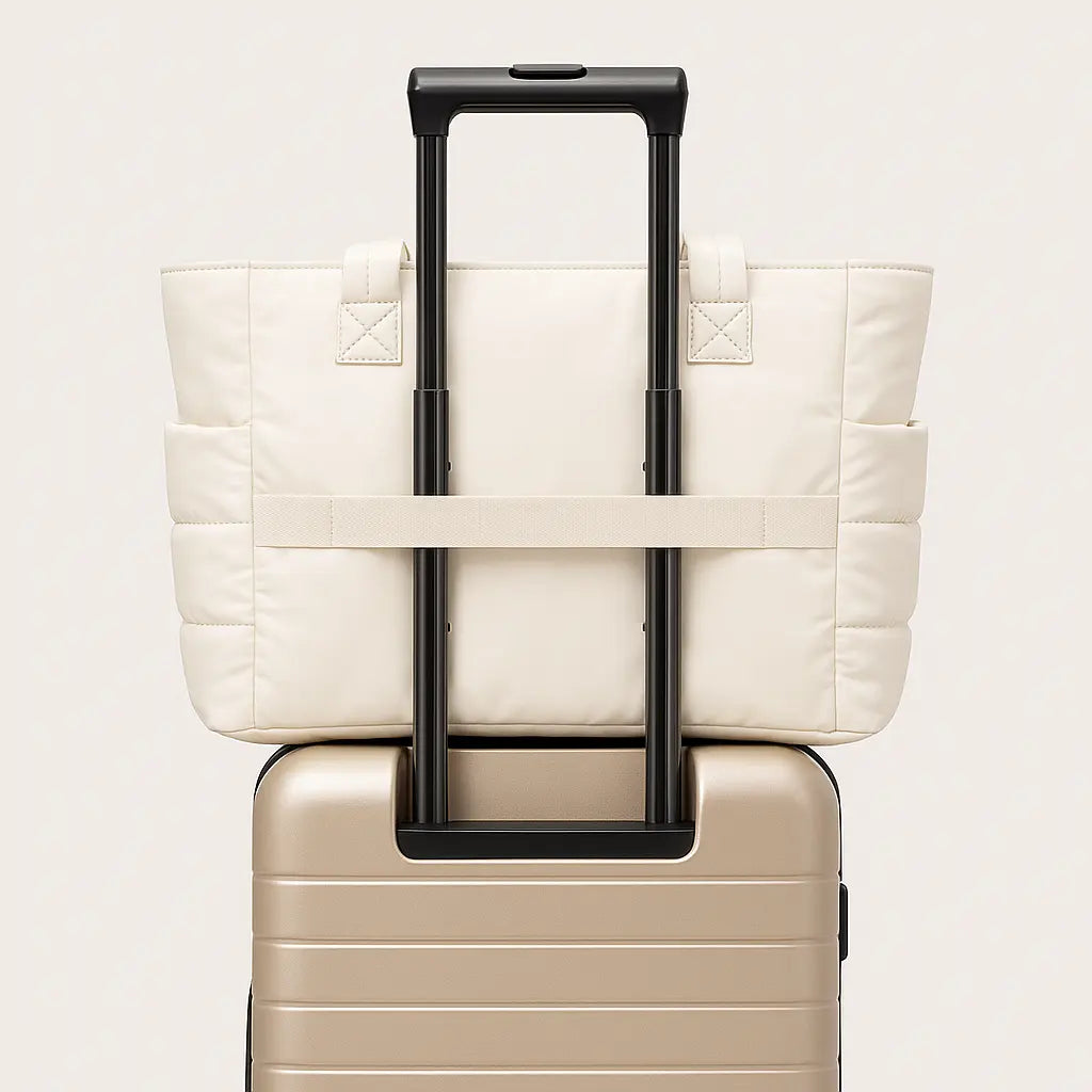Puff Computer Tote Bag - Cream