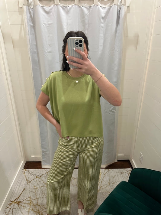 Matcha Gingham Pants