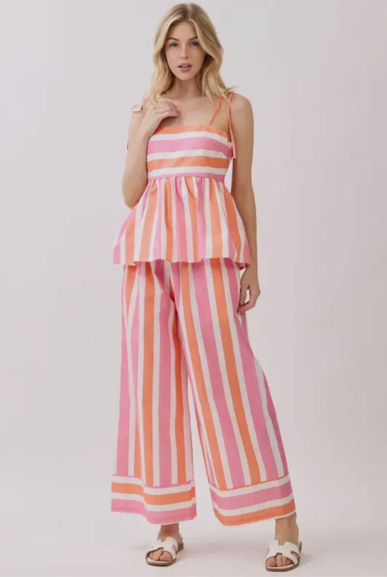 Pink & Orange Striped Set