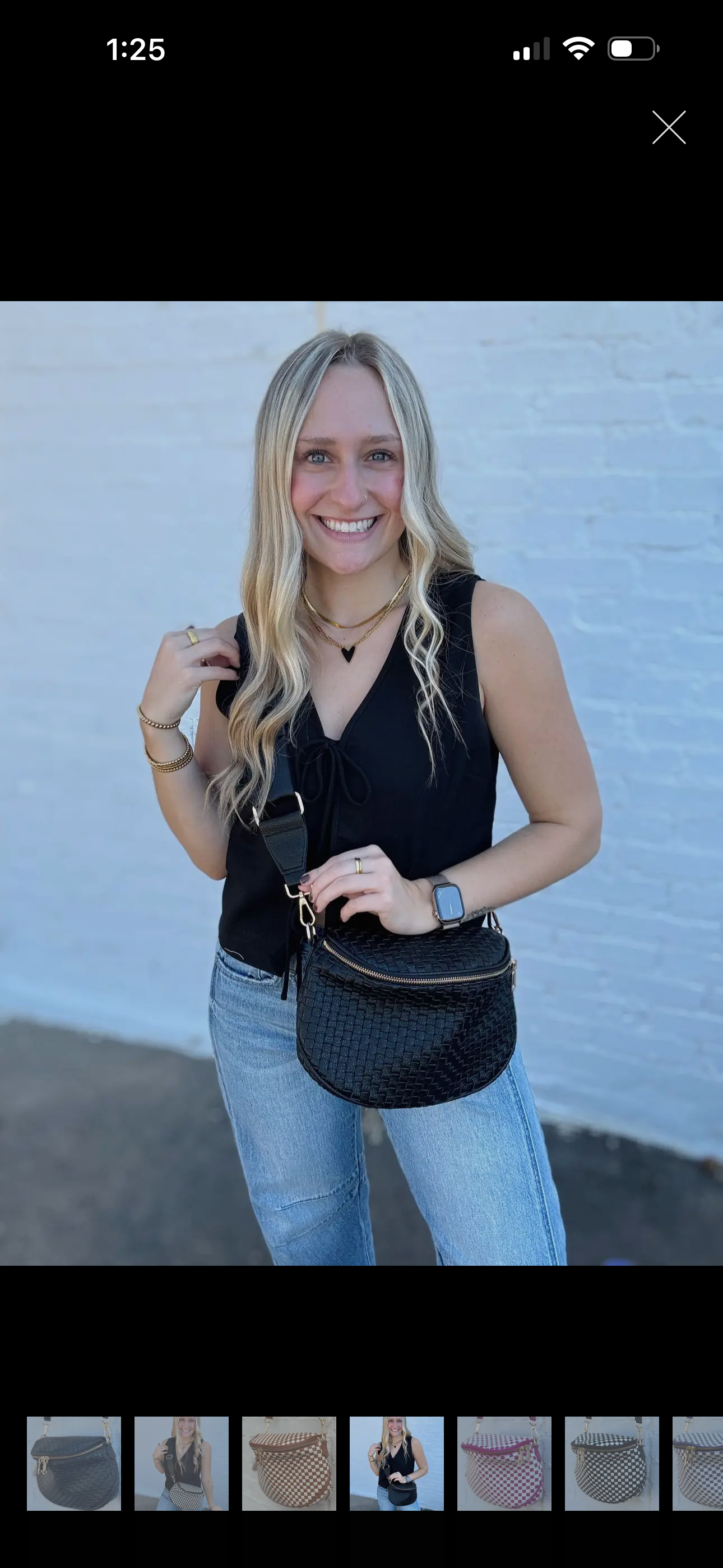 Black Woven Brooklyn Bum Bag
