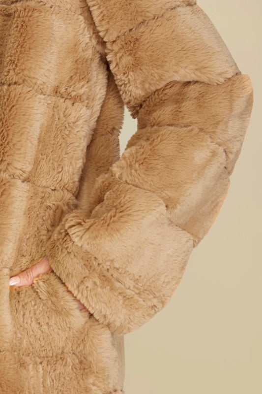 Camel Faux Fur Luxe Coat