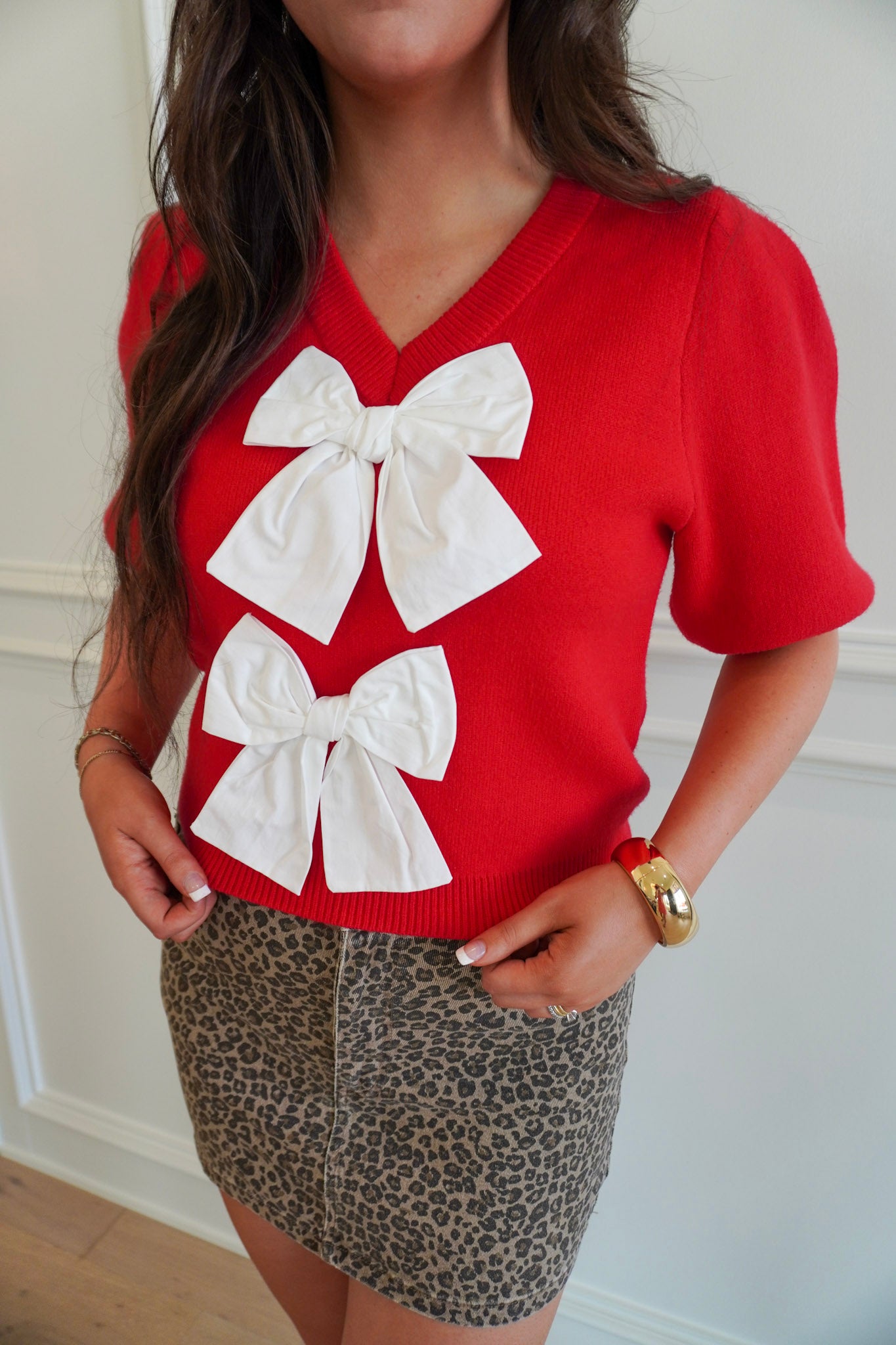 Stay Sweet Sweater Top - Red