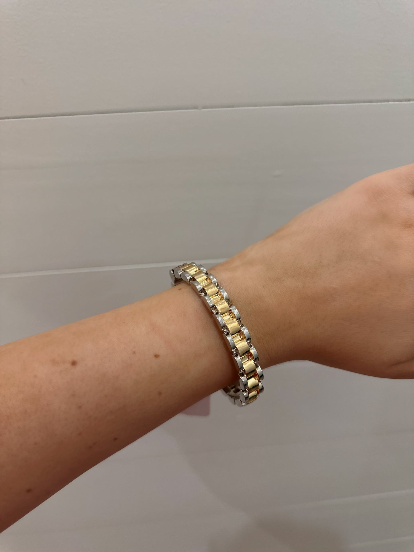Watch Band Strap Bracelet - Two Tone