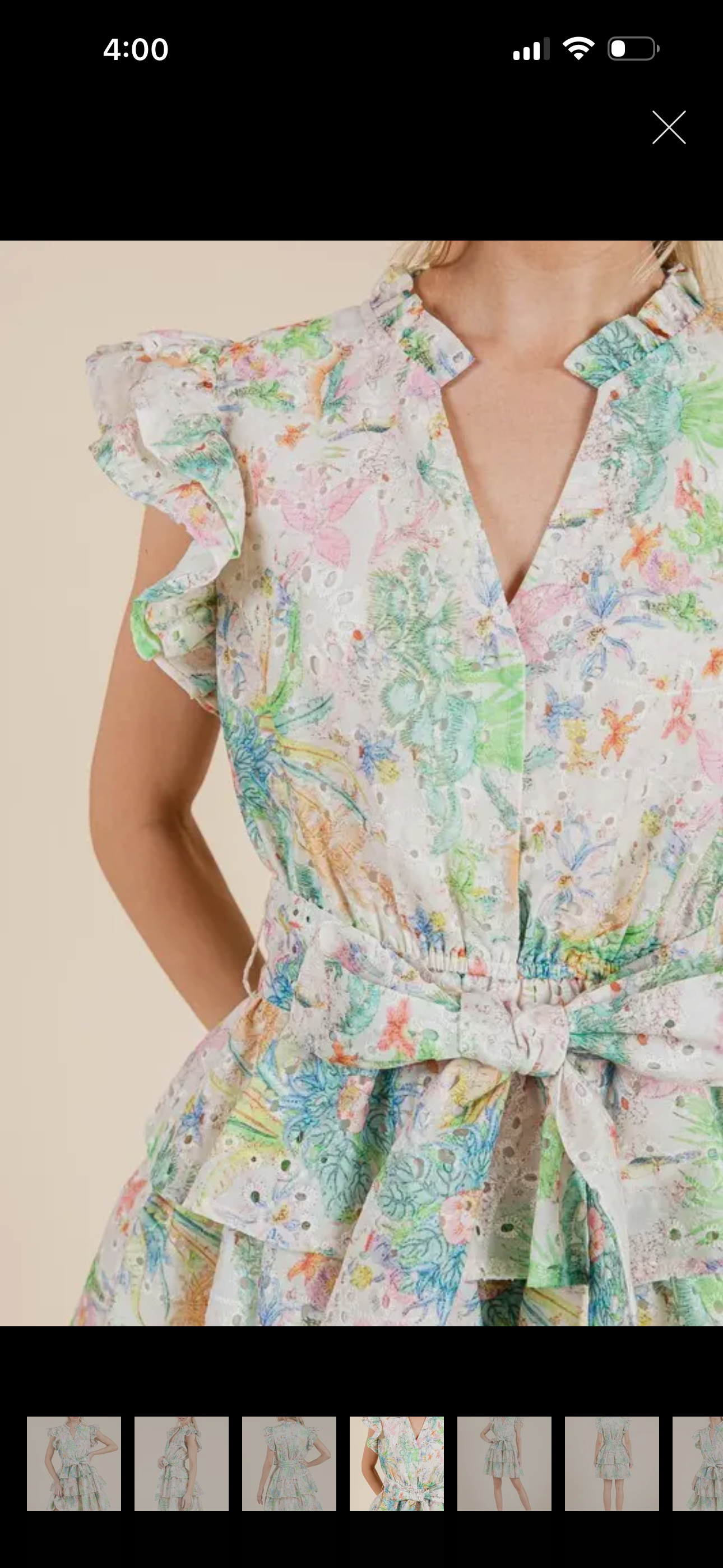 Green Multicolor Ruffle Mini Dress - Curvy