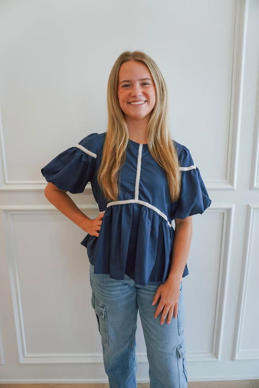 Everyday Bliss Navy Top