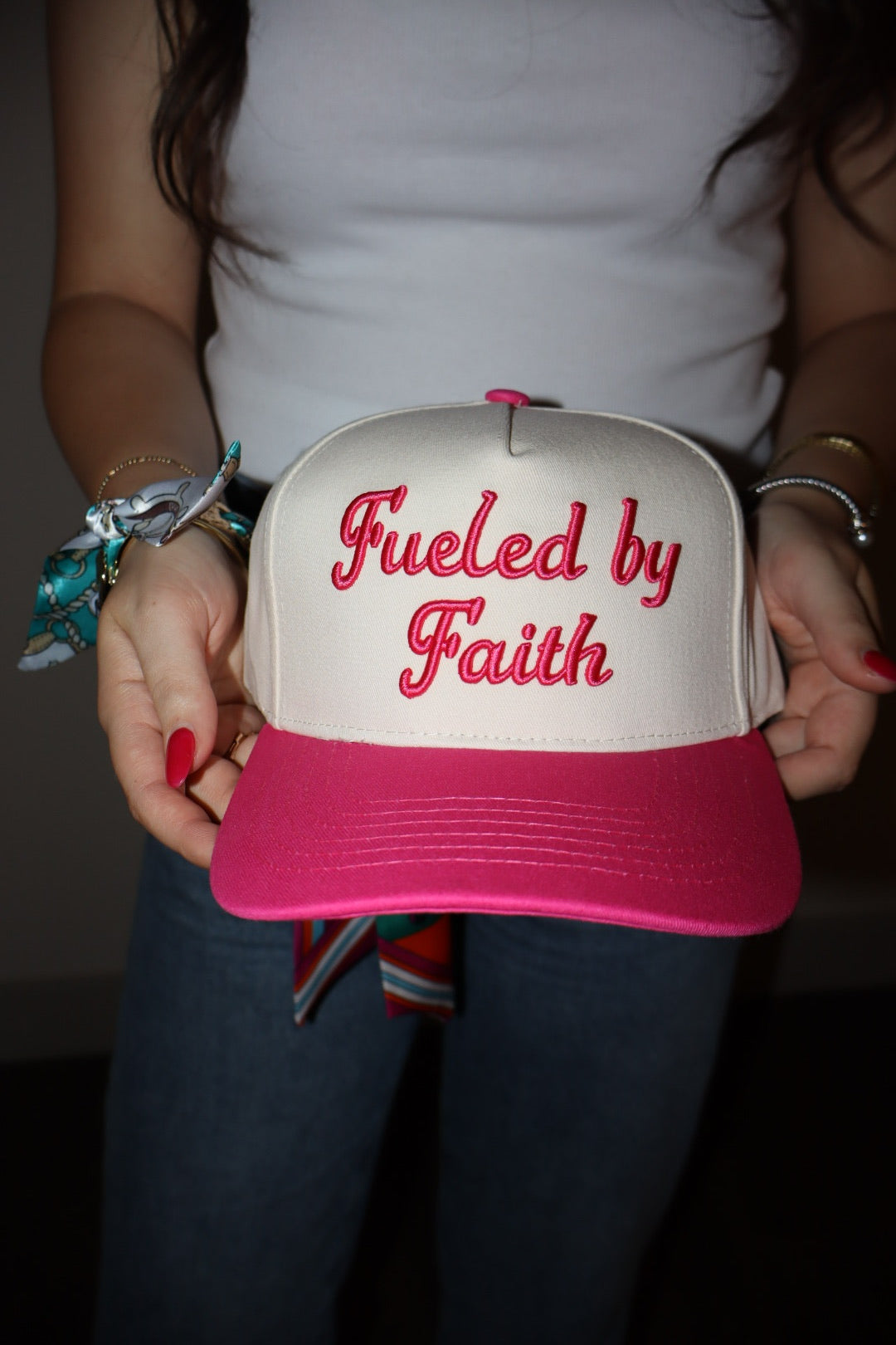 Fueled By Faith Trucker Hat - Fuschia