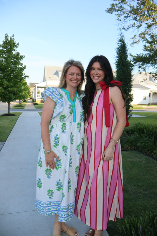 Garden Club Dress (Green/Blue)