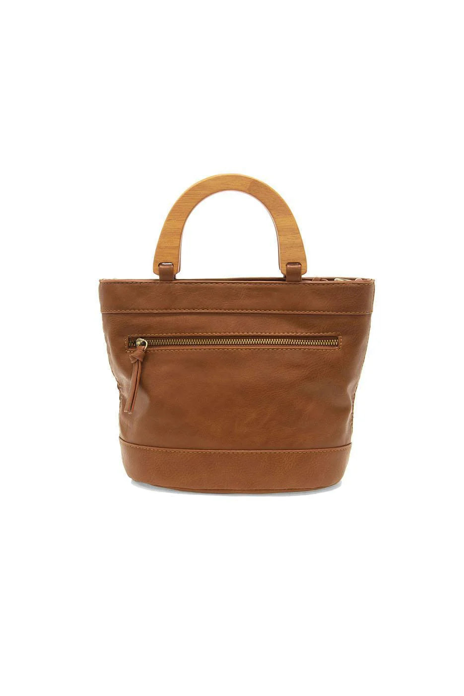 Joy Susan Havana Faux Cane Wood Handle Bag - Cognac