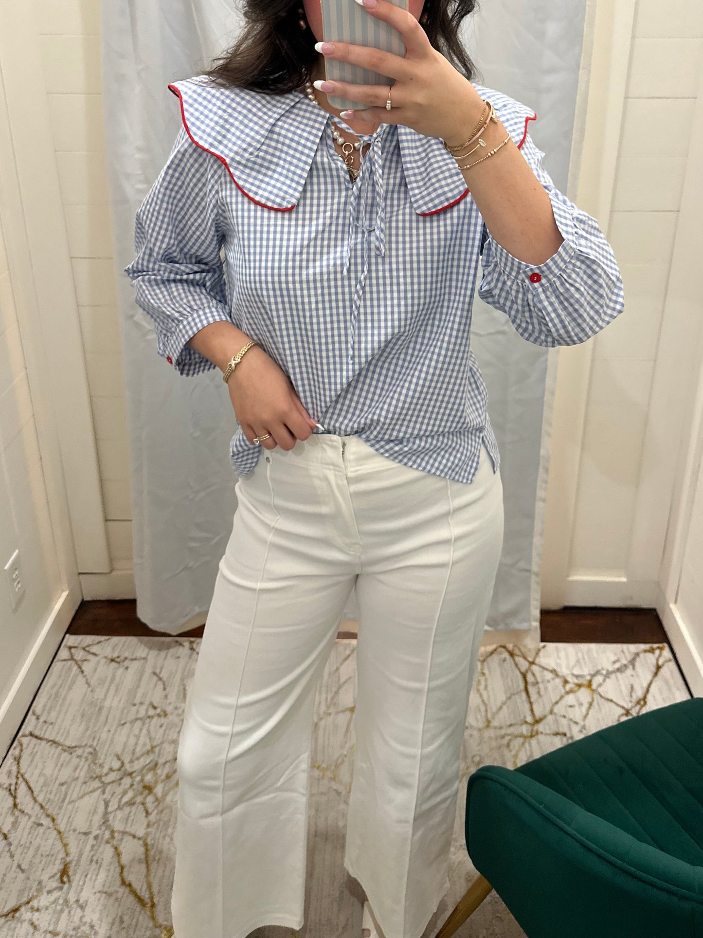 Wide Leg Front Seam Jeans - Off White