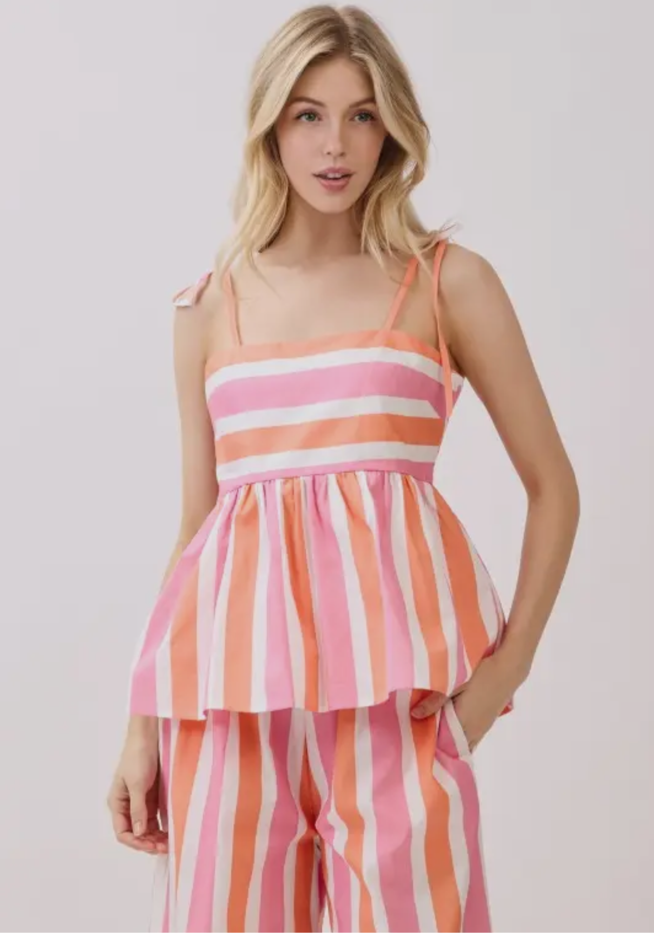 Pink & Orange Striped Set