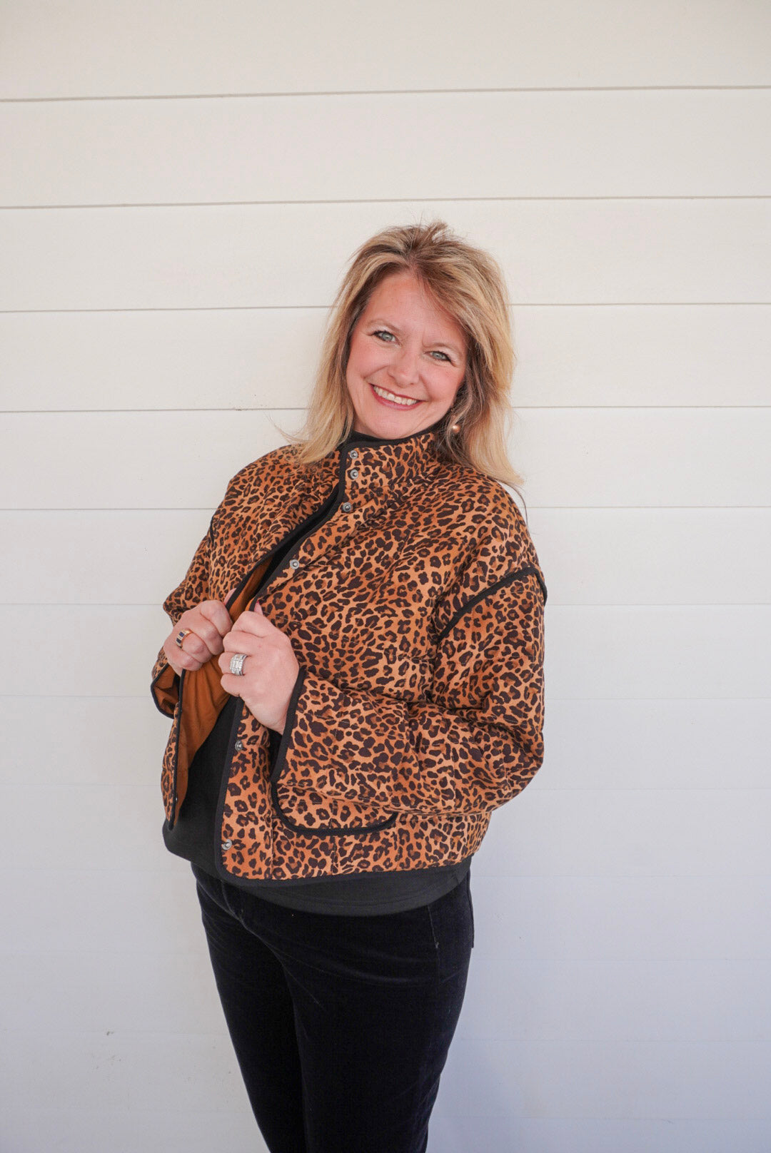 Cheetah Print Quilted Jacket