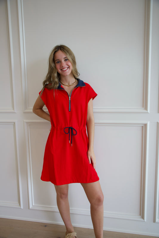 Coca Cola Nights Dress - Red/Navy