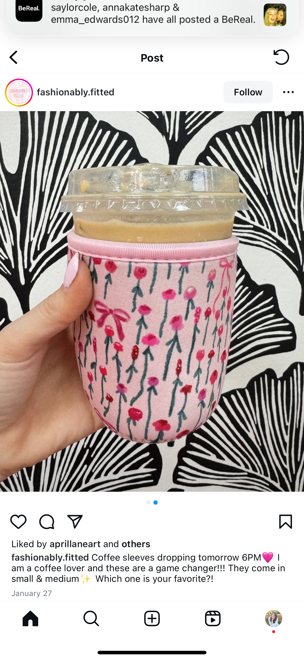 Floral Coffee Coozie