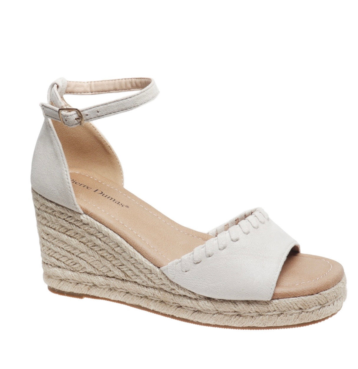 Pierre Dumas Wedge Sandals With Ankle Strap - Nude