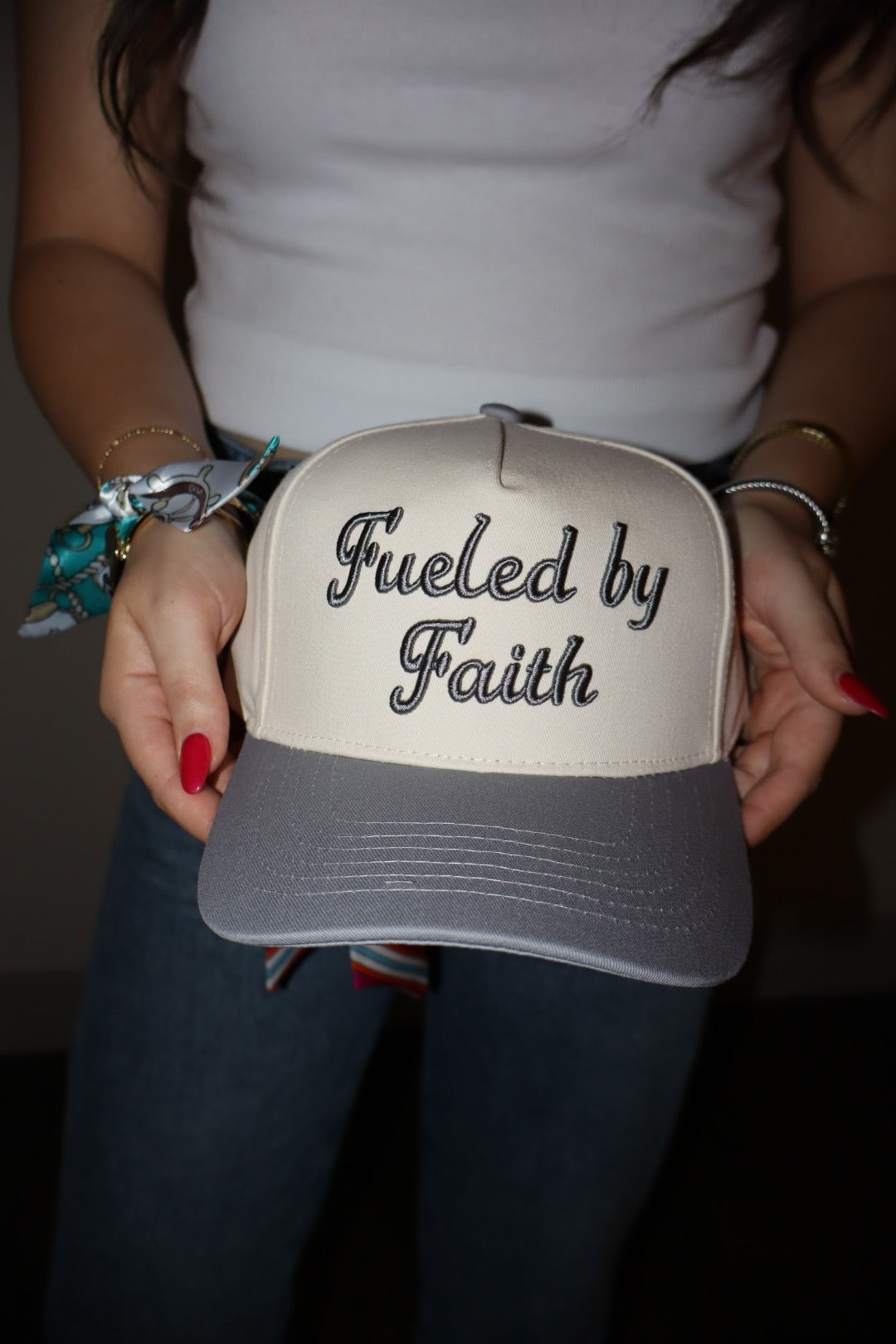 Fueled By Faith Trucker Hat - Silver