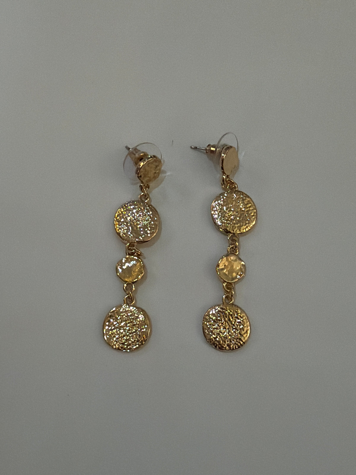 Round Textured Drop Earrings