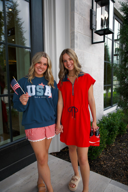 Coca Cola Nights Dress - Red/Navy