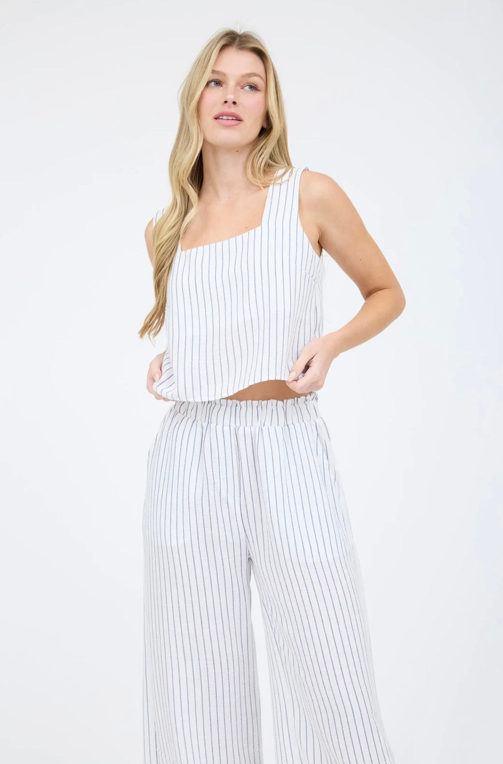Let’s Sea What Happens Top - Blue/White