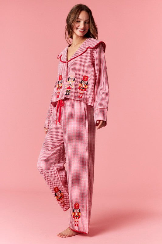 Gingham Nutcracker Pajama Set