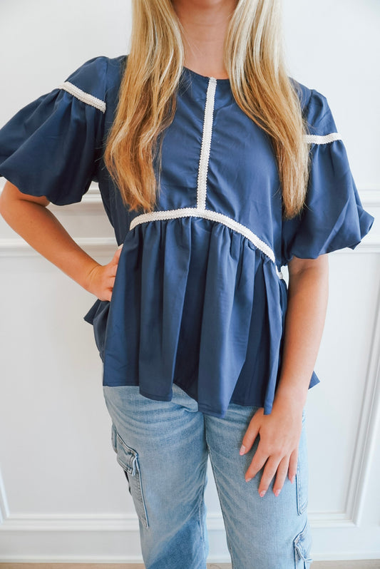 Everyday Bliss Navy Top