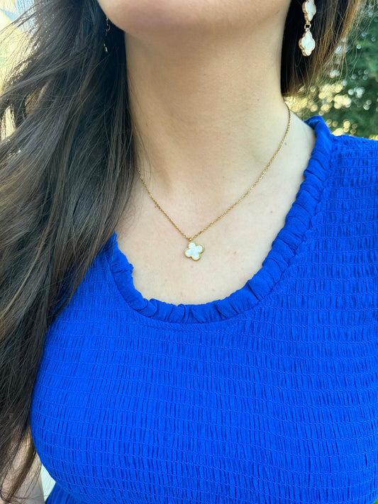 Marble Clover Necklace