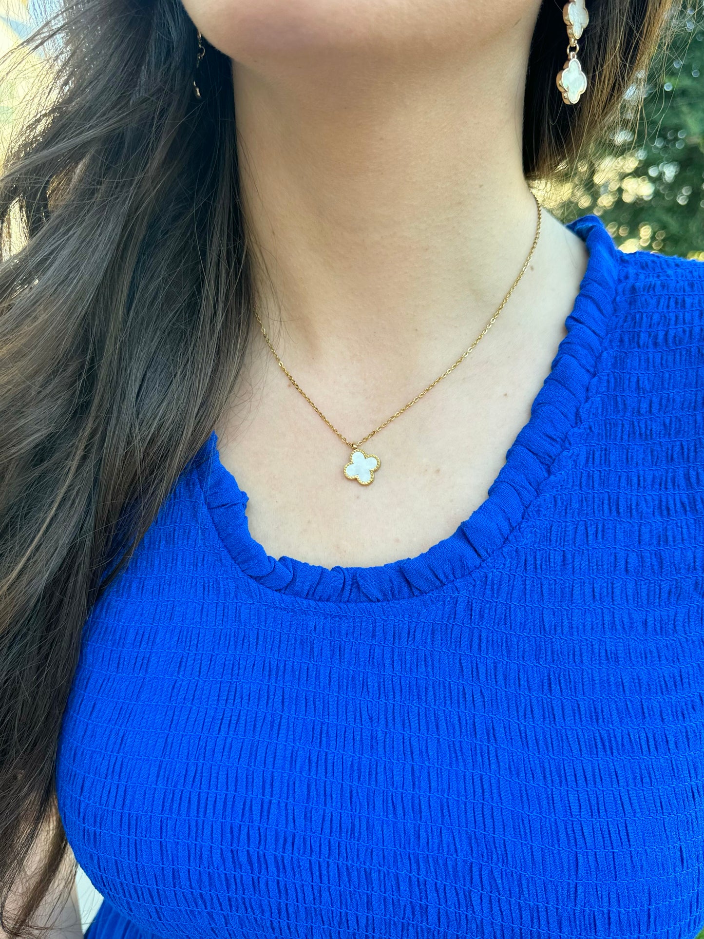 Marble Clover Necklace