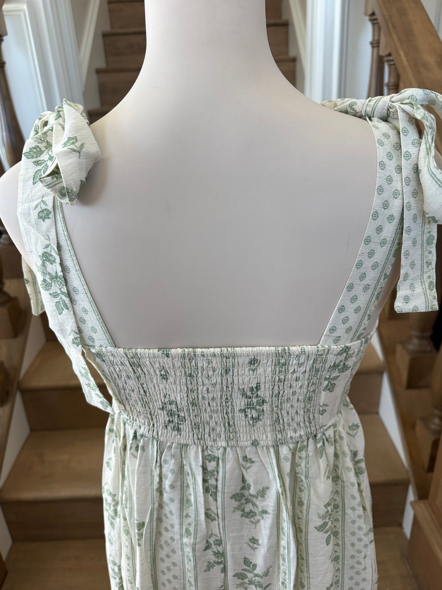 Vintage Charm Light Olive Midi Dress