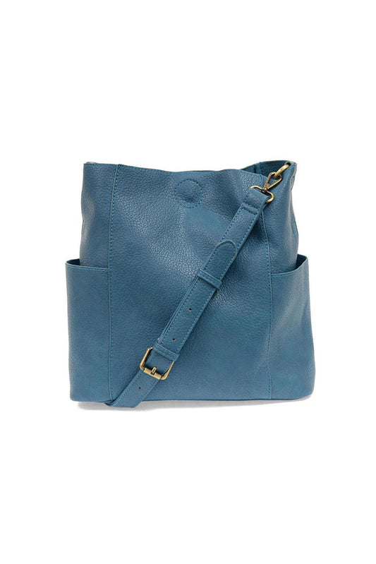 Joy Susan Kayleigh Side Pocket Bucket Bag - Peacock
