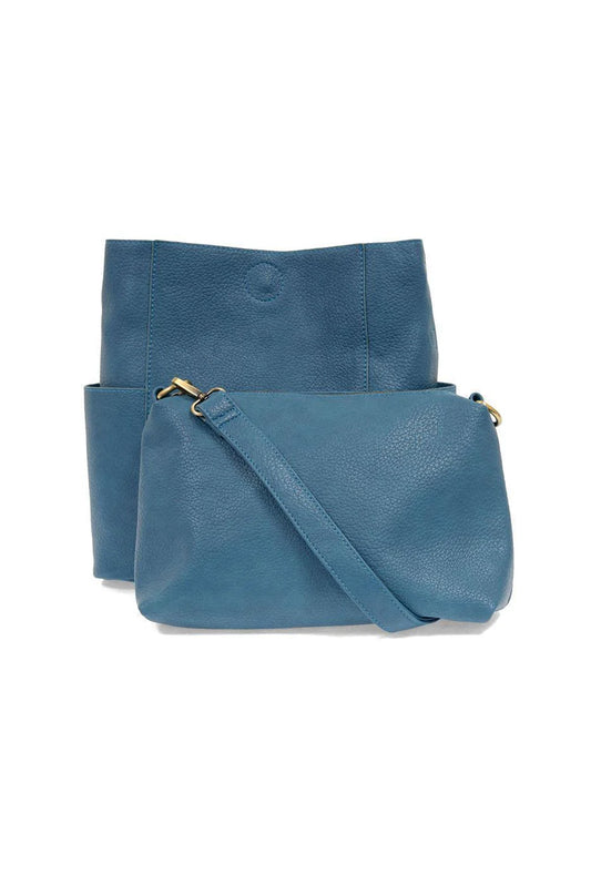 Joy Susan Kayleigh Side Pocket Bucket Bag - Peacock