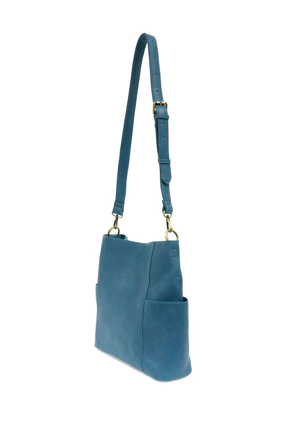 Joy Susan Kayleigh Side Pocket Bucket Bag - Peacock
