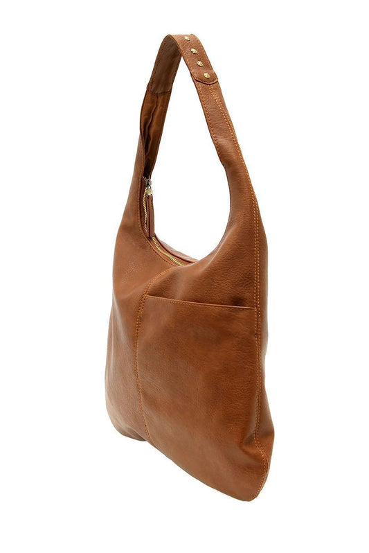 Joy Susan Harley Studded Hobo Bag - Saddle