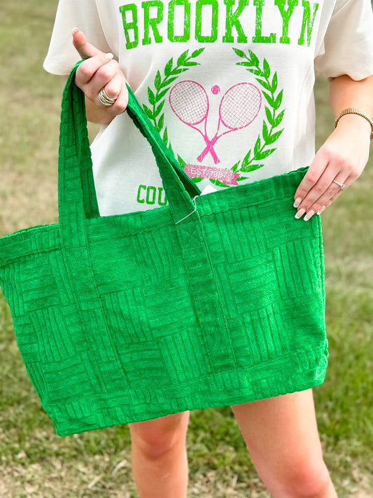 Green Terricloth Tote
