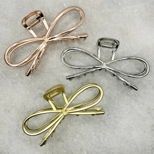 Silver Bow Hairclip