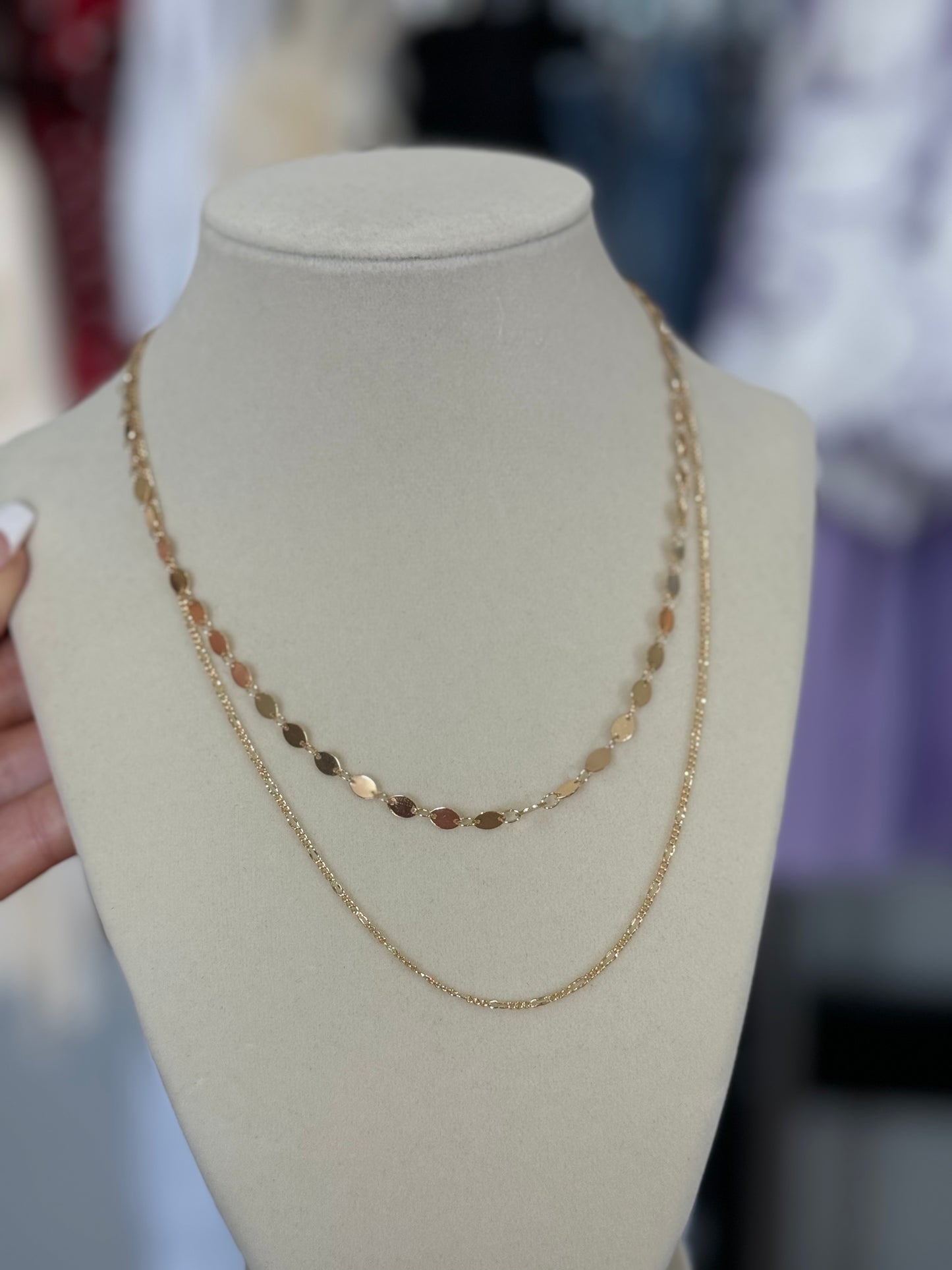 Layered gold link Necklace