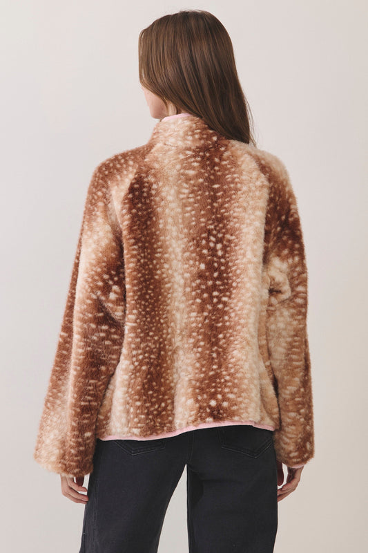 Fuzzy Fawn Sherpa Oversized Quarter Zip TCEC