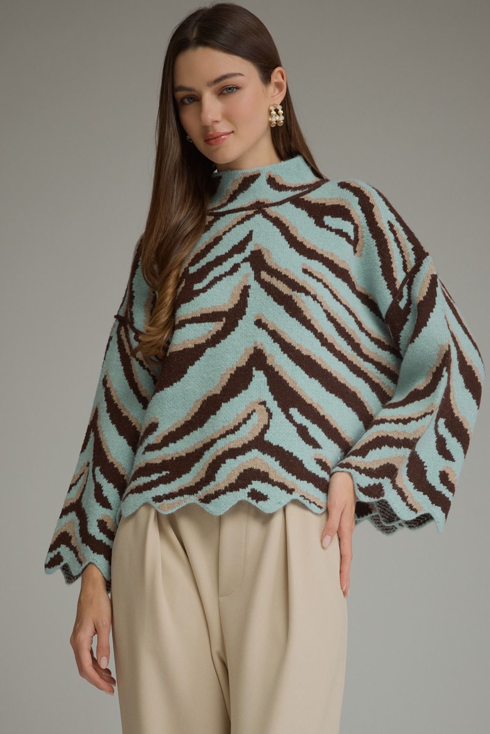 Light Blue Zebra Sweater