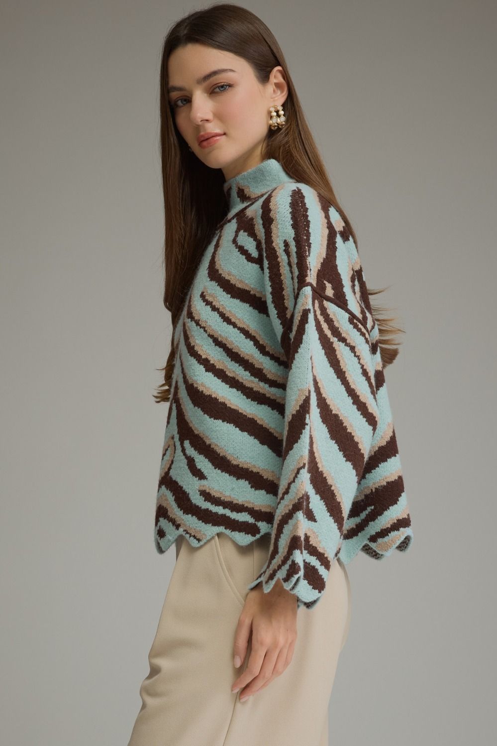 Light Blue Zebra Sweater