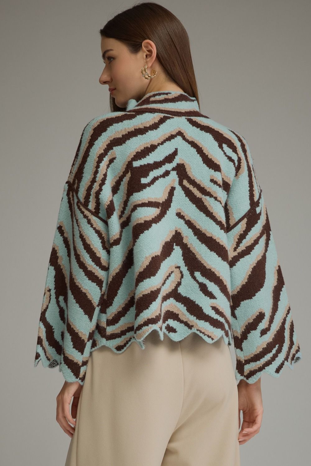 Light Blue Zebra Sweater