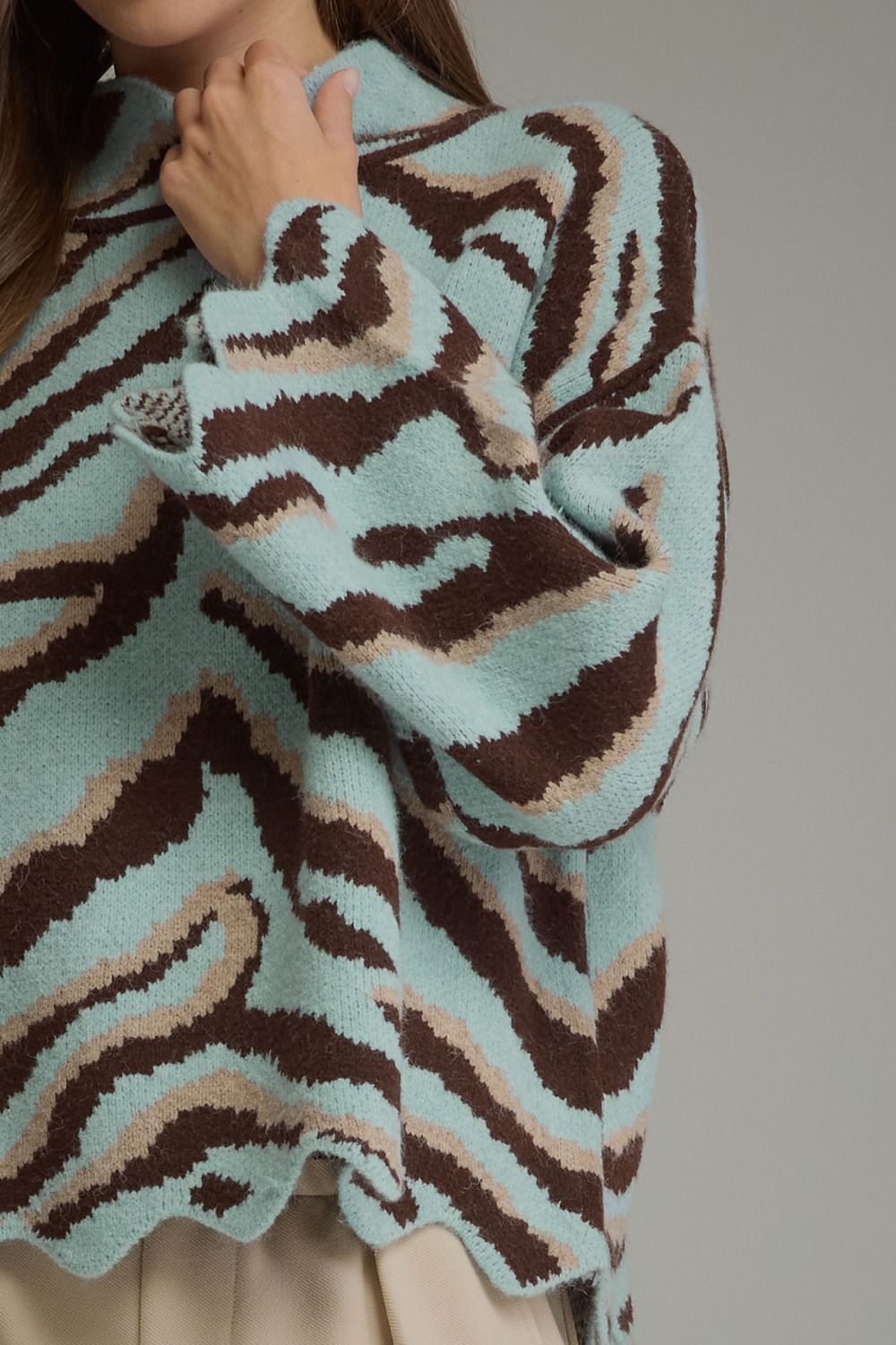 Light Blue Zebra Sweater