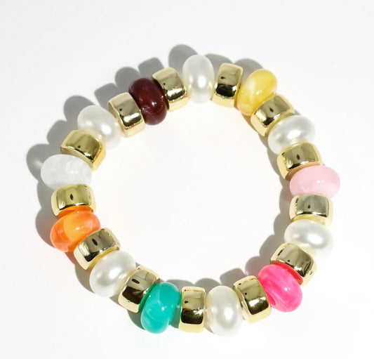 Joyful Gold Beaded Bracelet