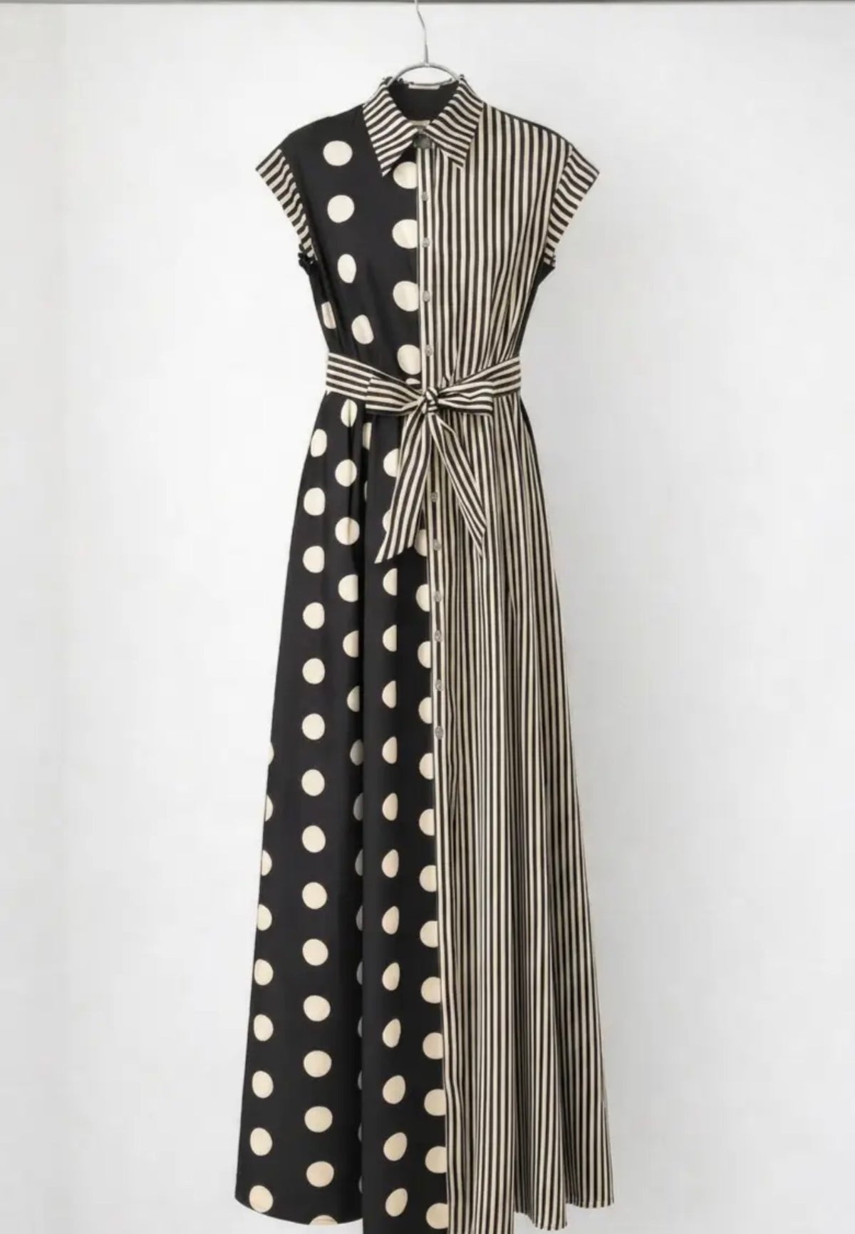 Dots And Stripes Dress - Black