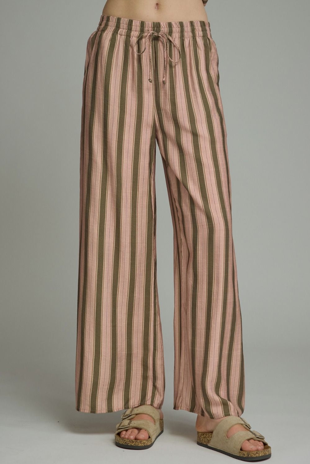 Entro Olive Striped Pants