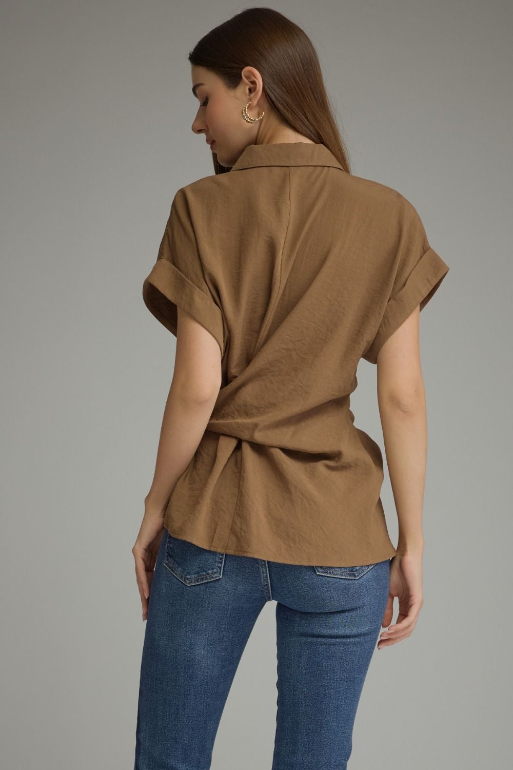 Side Wrap Tie Detail -Brown