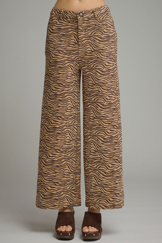 Entro Zebra Soft Material Pants - Camel