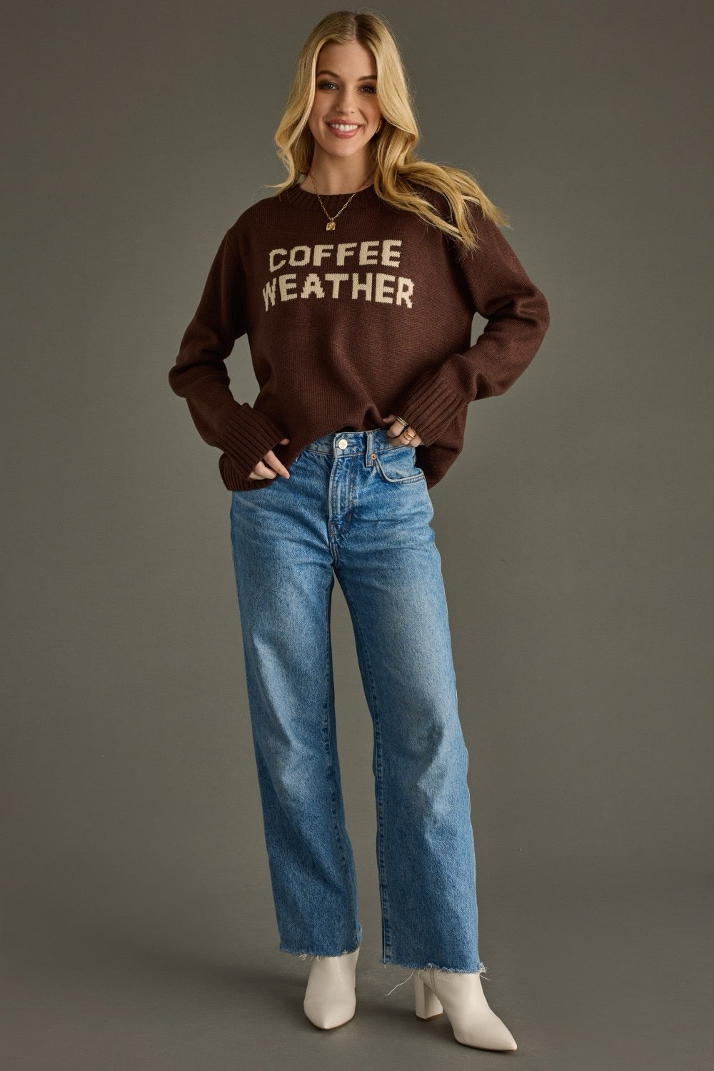 Coffee Weather Sweater - Brown