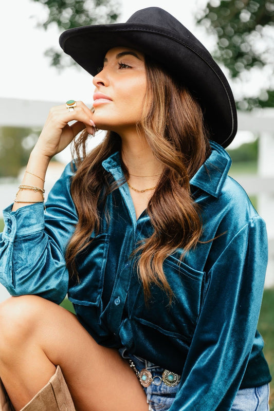 Dark Teal Button Up