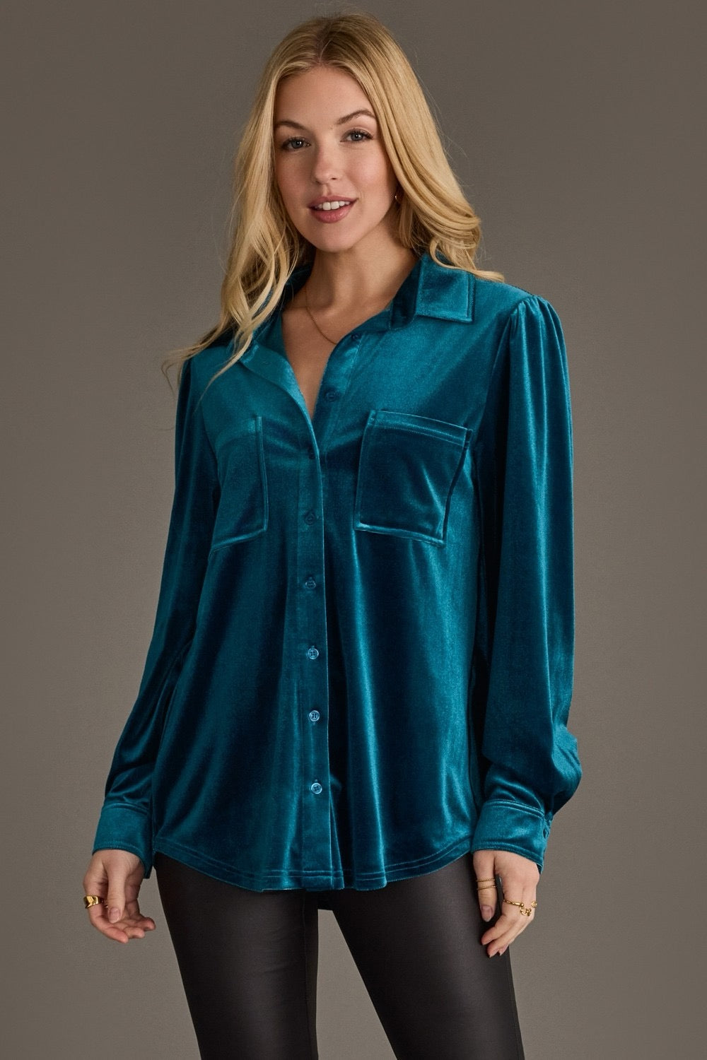 Dark Teal Button Up