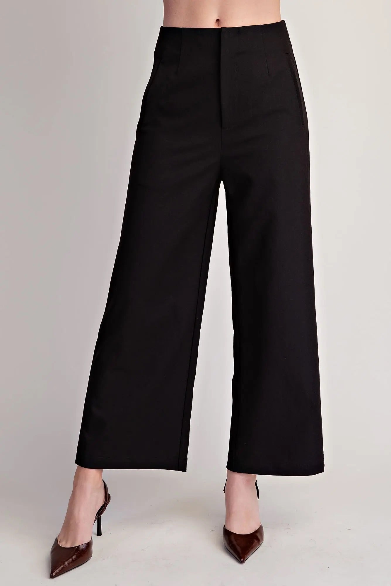 High Waist Wide Leg Pants - Black
