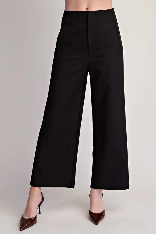 High Waist Wide Leg Pants - Black