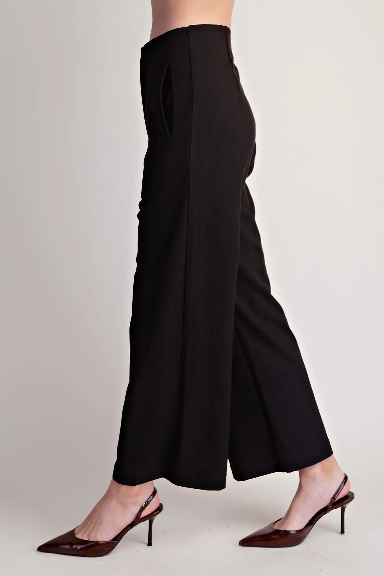 High Waist Wide Leg Pants - Black